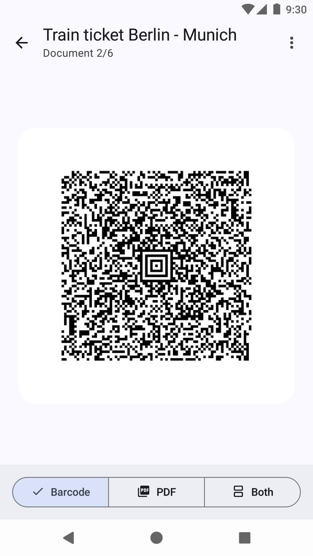 Barcode in fullscreen