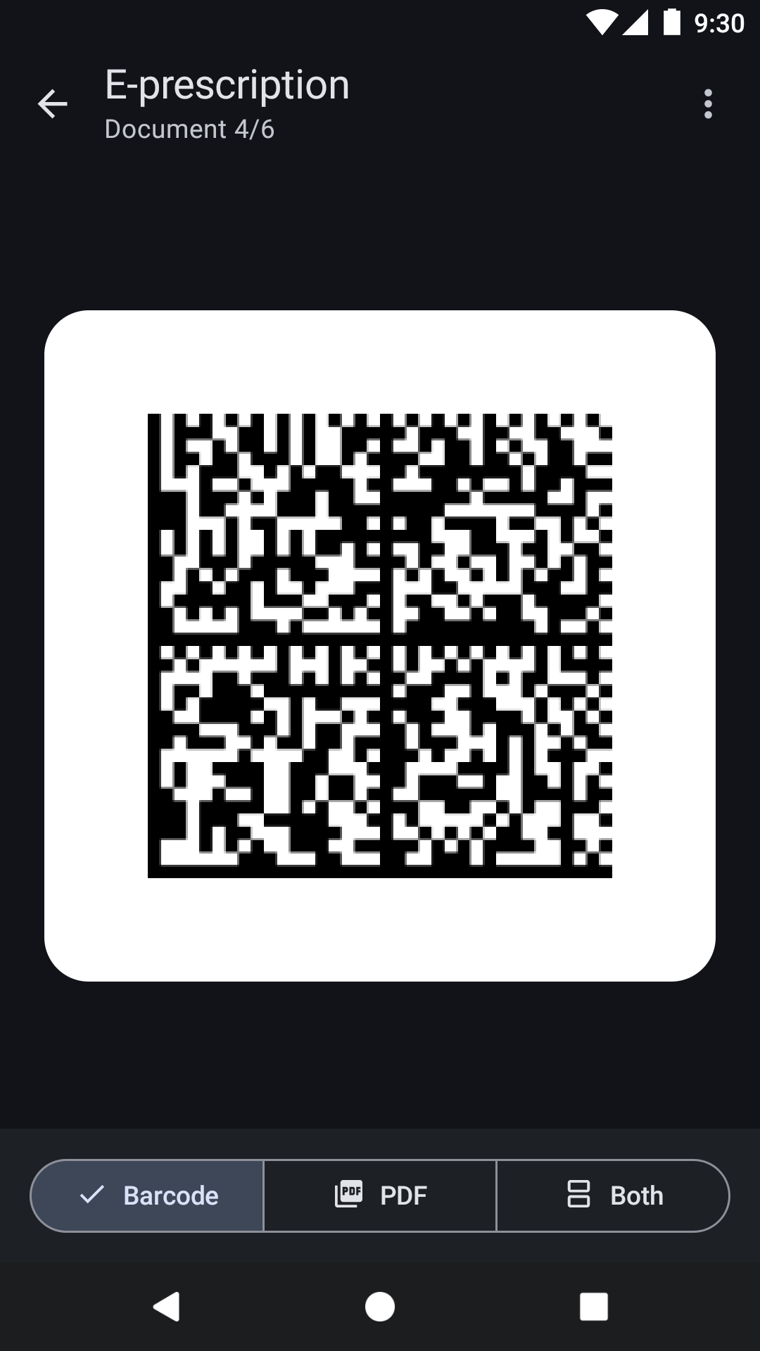 Barcode in dark mode